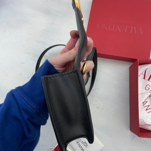 ❌SOLD❌Valentino Garavani Mini Square Bag Black Calfskin Leather Signature VLogo - Picture 11 of 12